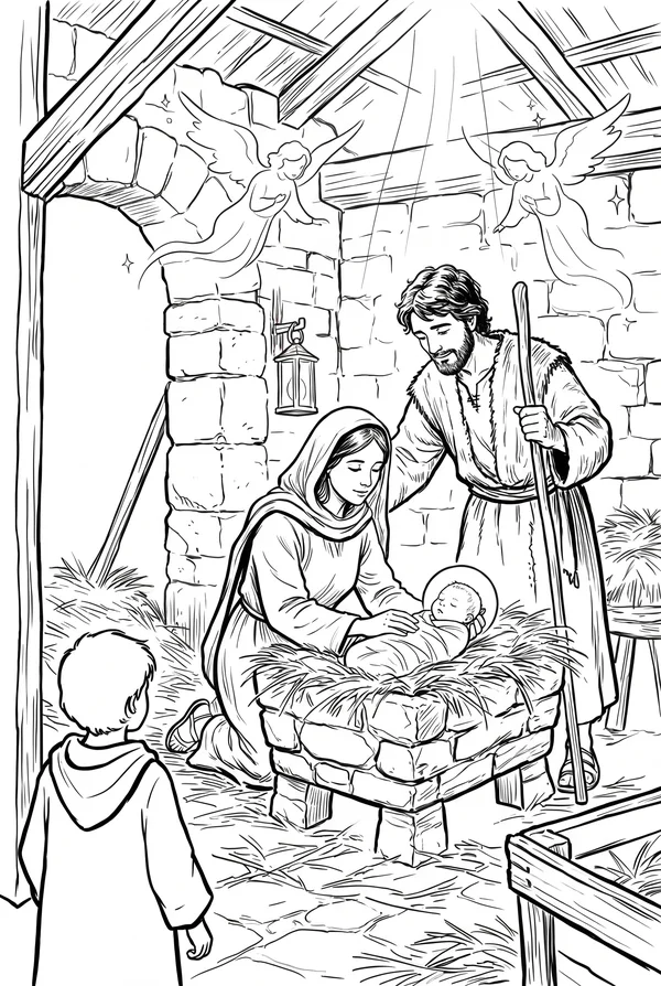 Coloring page from the book: the Holy Night
