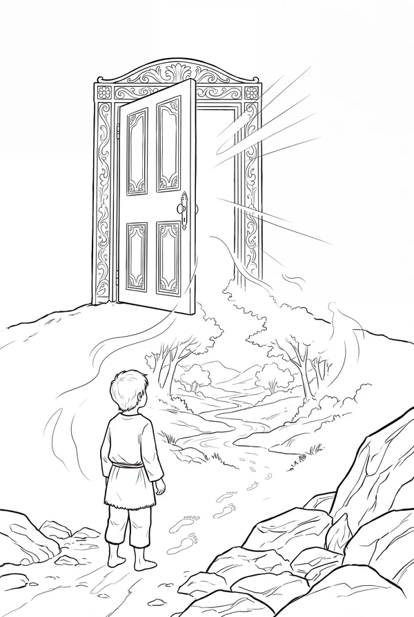 Coloring page from the book: the golden door